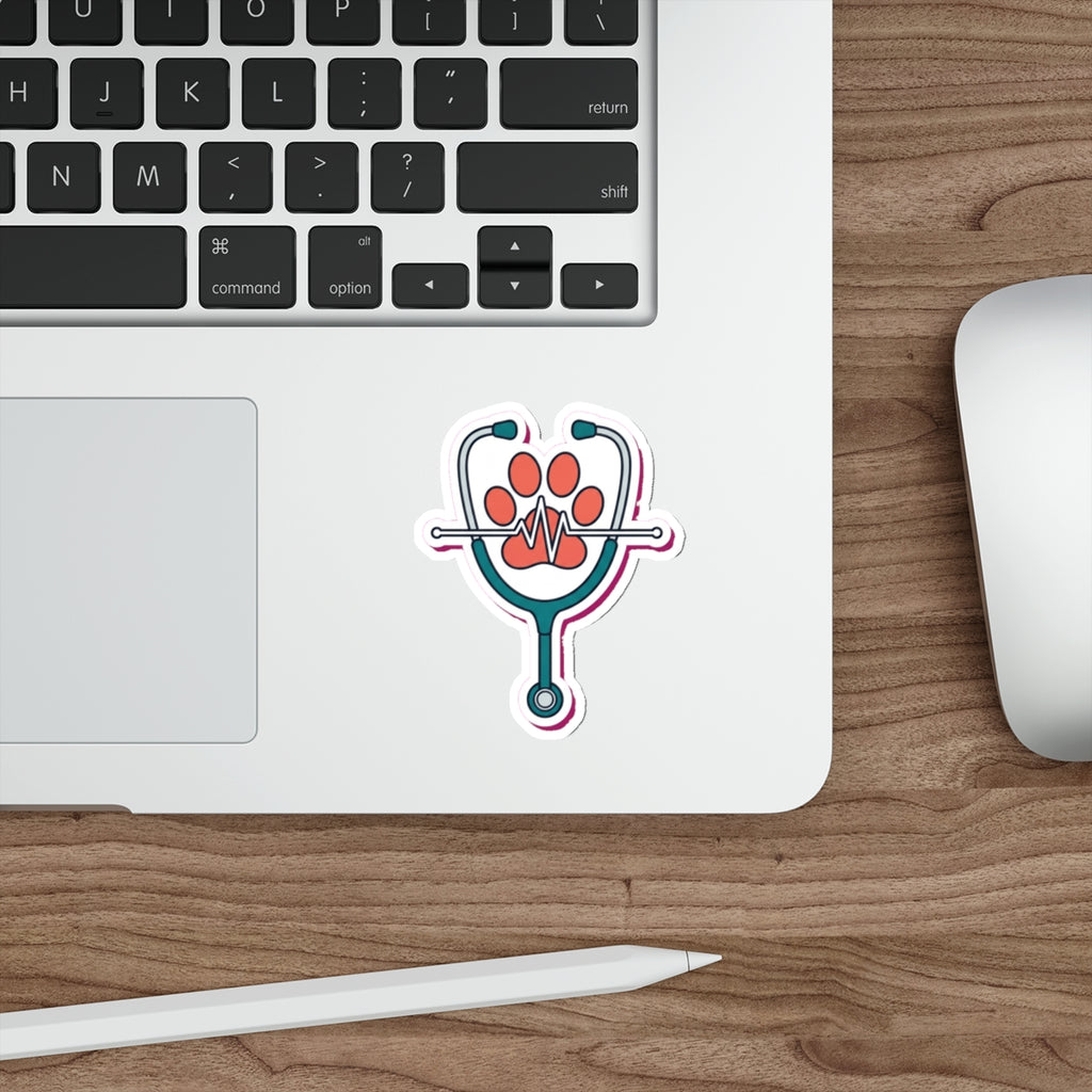 Vet Tech Pride Die-Cut Sticker | Veterinary Technician Gift | Stethoscope Paw Print