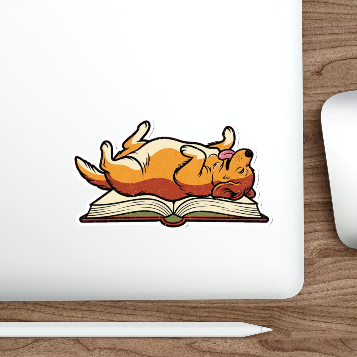 Dog Mom Book Lover Sticker | Funny Golden Retriever Reading Vinyl Decal