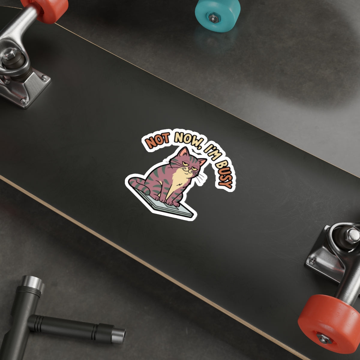 Sarcastic Cat Mom Sticker | Funny Laptop Decal | Retro Cat Lady Vinyl Sticker