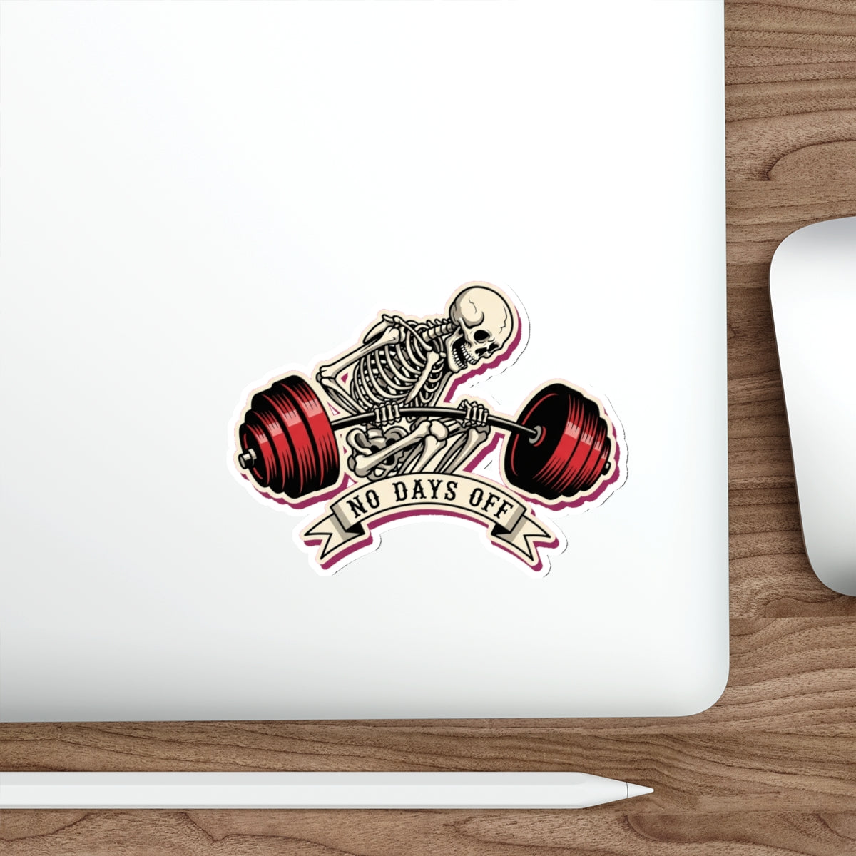 Skeleton Deadlift Sticker | Vintage Tattoo Flash Gym Rat Decal
