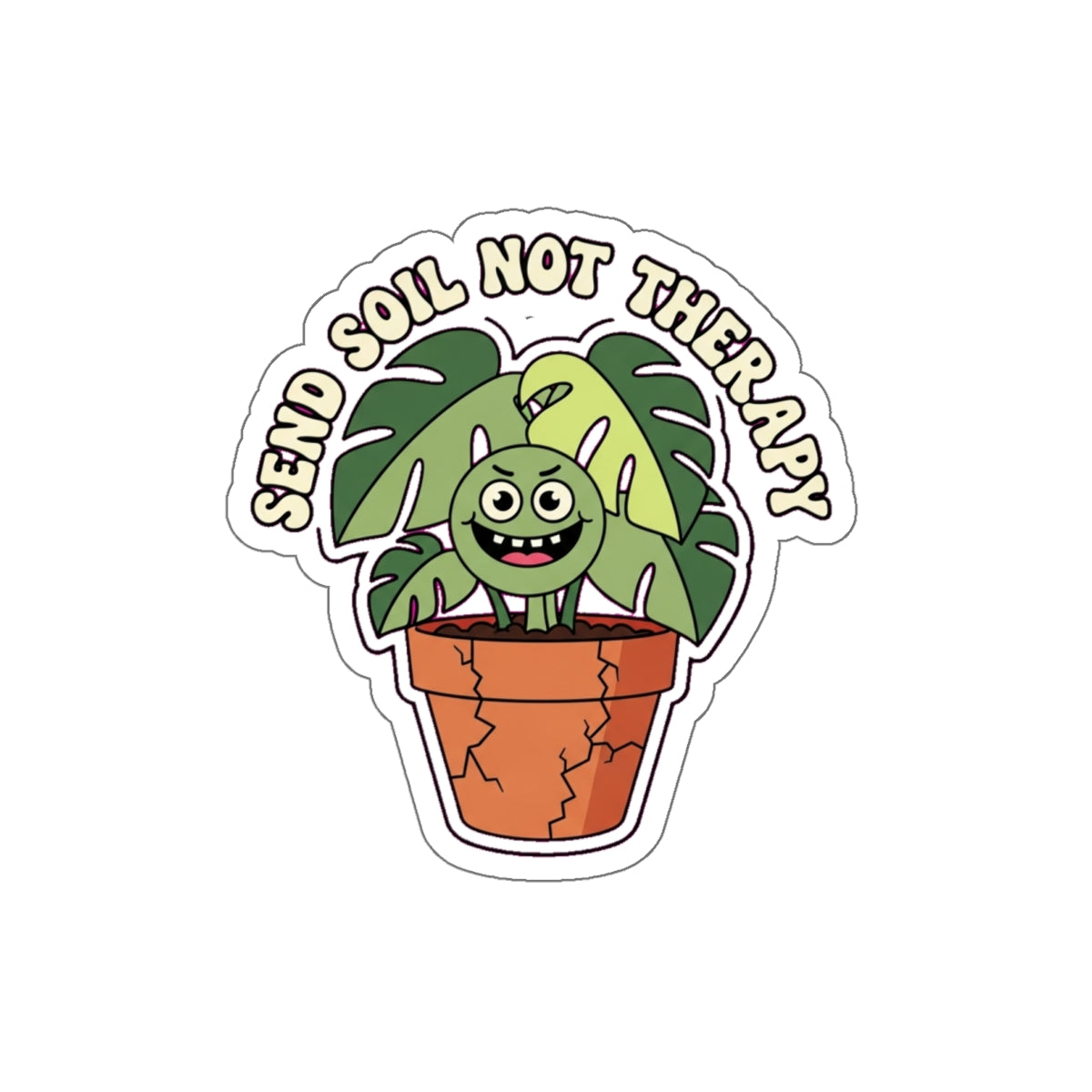 Funny Plant Mom Sticker | Dark Humor Monstera Die-Cut | Plant Lover Gift