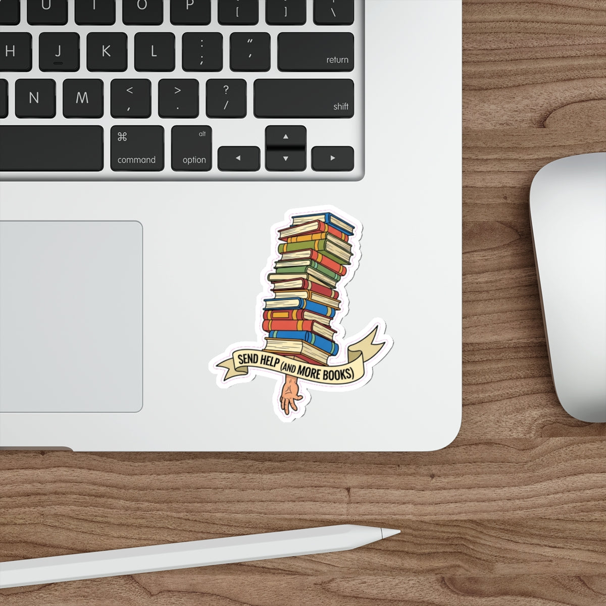 Bookish Dark Humor Sticker | Wobbly Book Stack Die-Cut Decal | BookTok Reader Gift