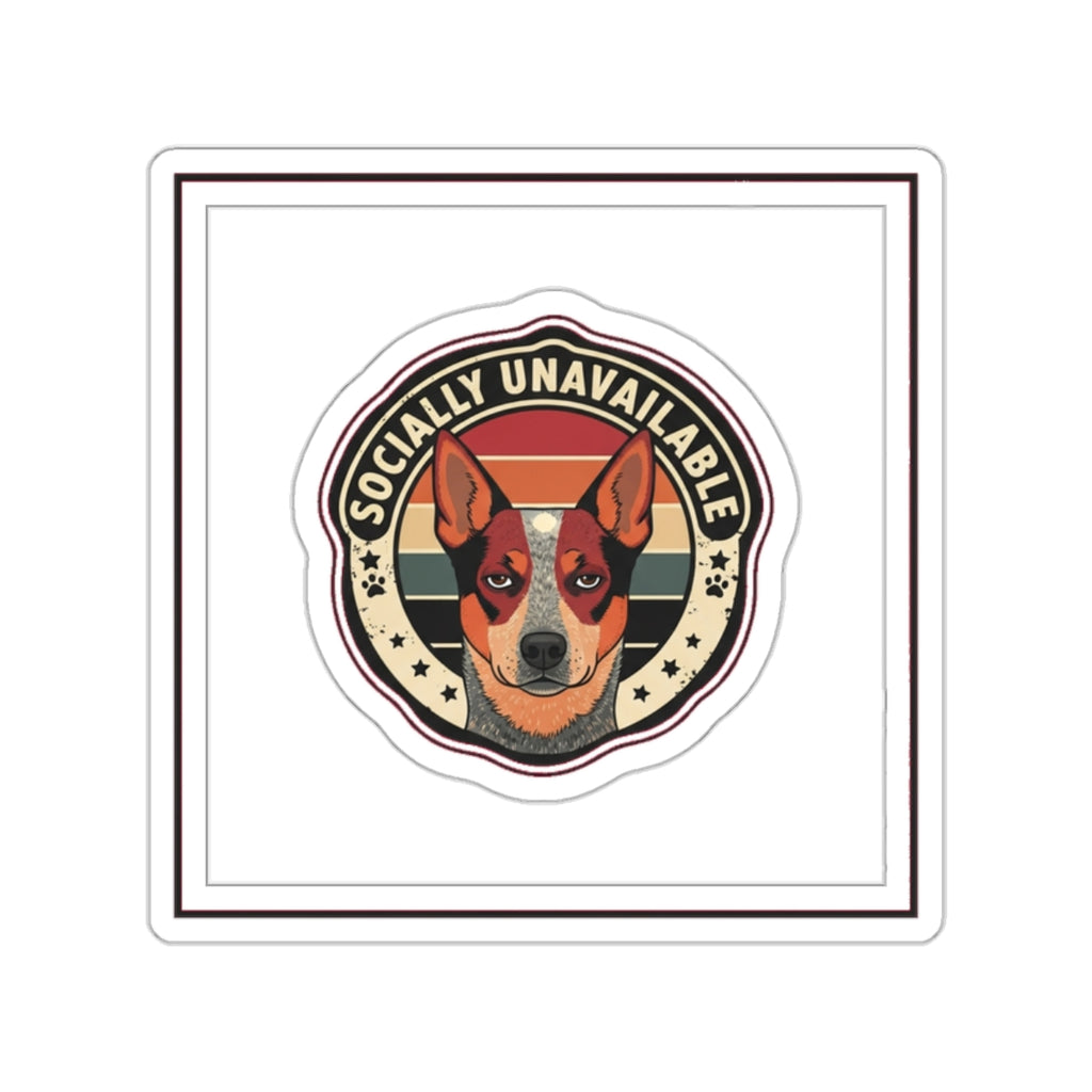 Anti-Social Dog Mom Red Heeler Sticker | Funny Australian Cattle Dog Decal