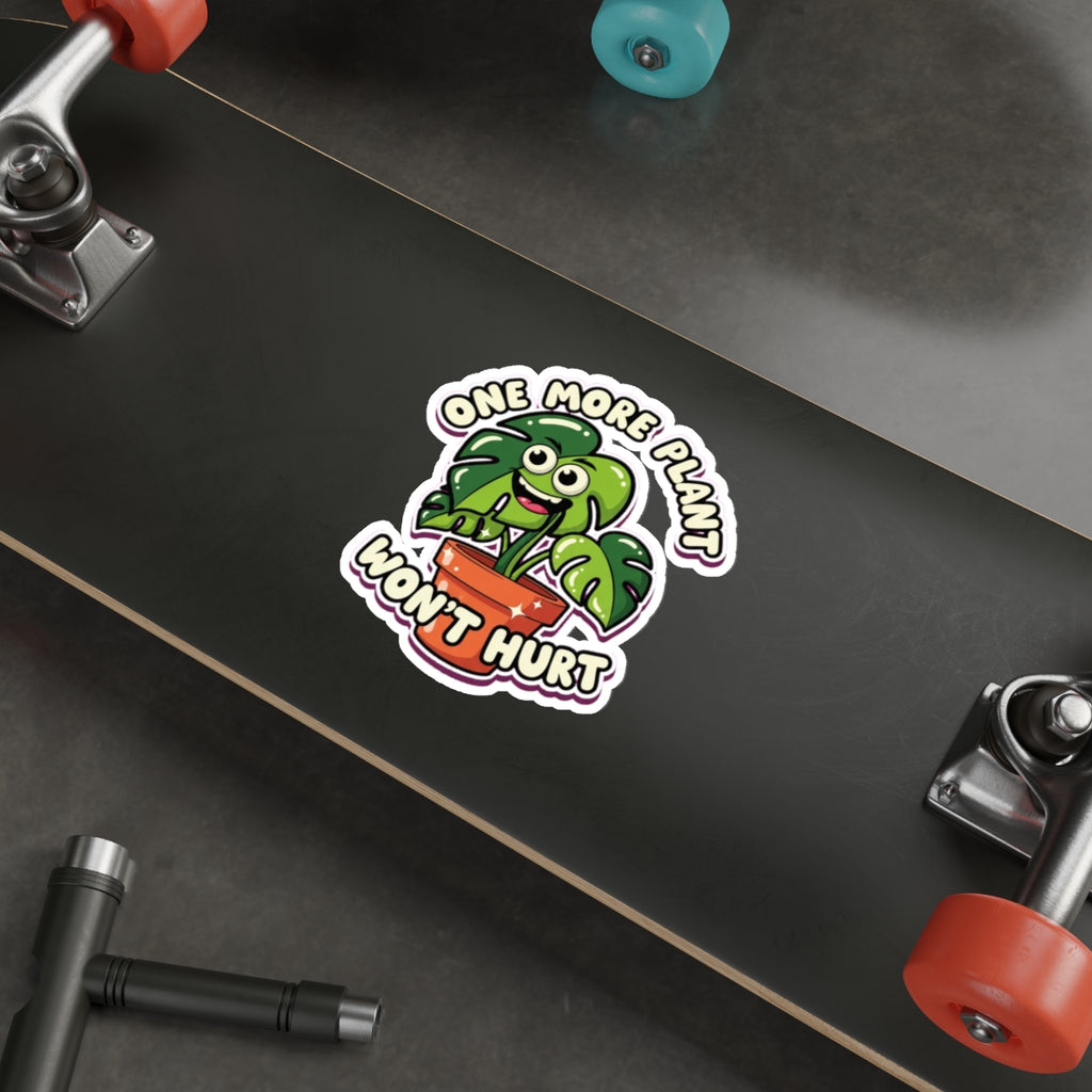 Funny Plant Mom Sticker | Googly Eye Monstera Plant Lover Die-Cut Decal