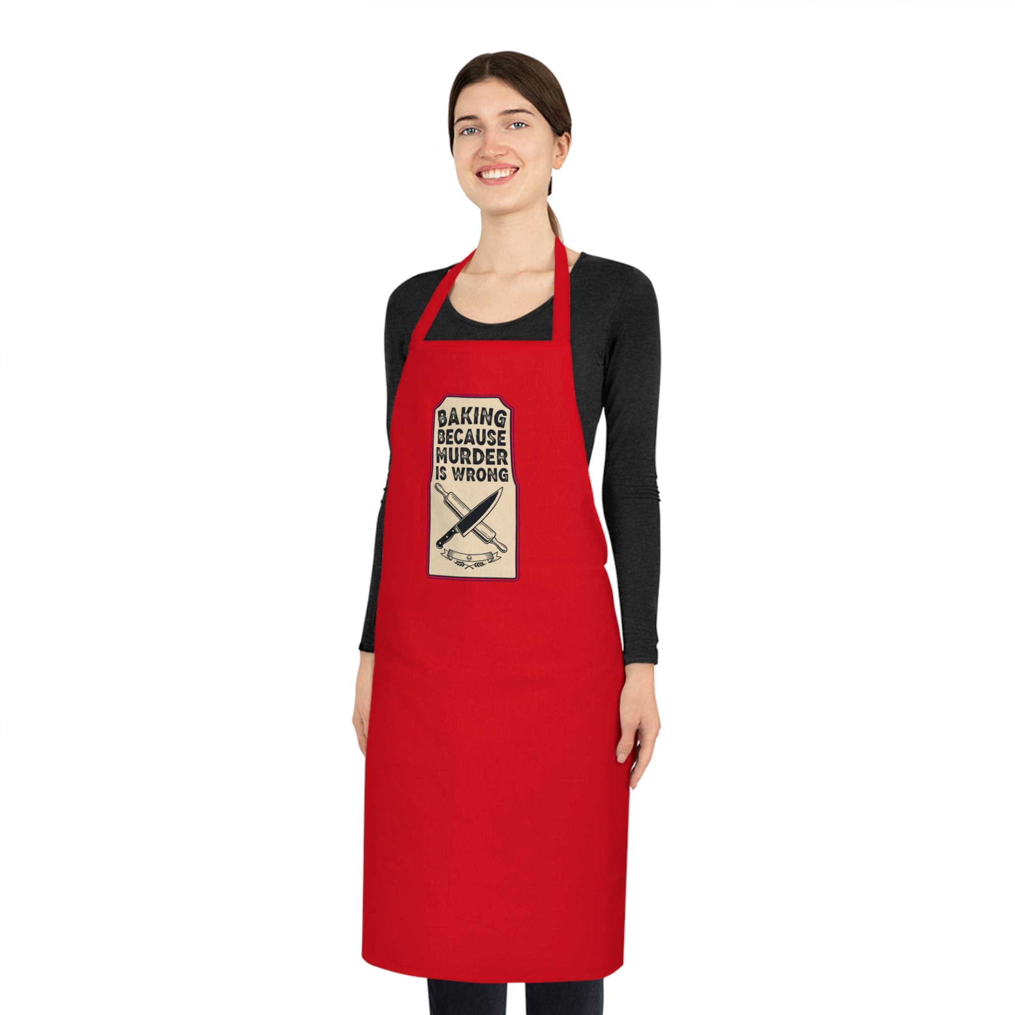 Funny Baker Apron - Dark Humor Kitchen Gift for Baking Obsessed Women