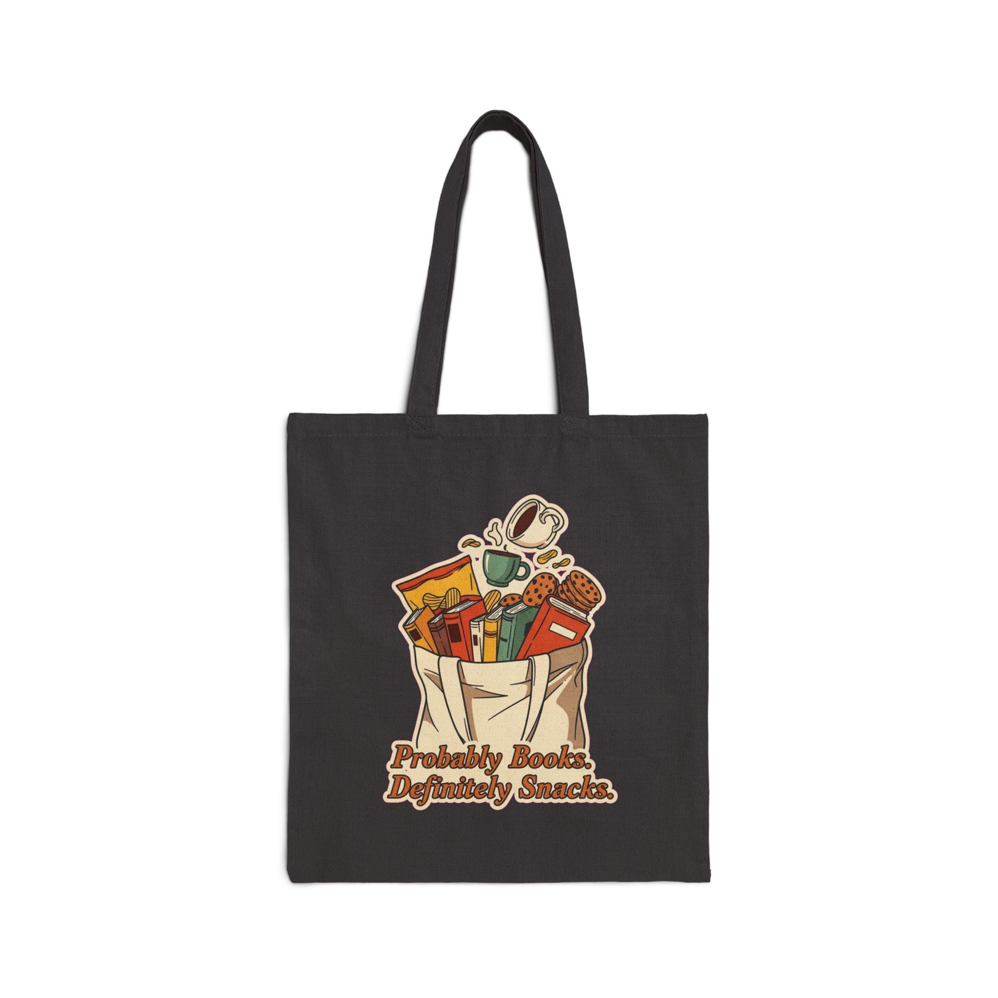 Funny Book Tote Bag for Readers & Snack Addicts - Bookworm Gift