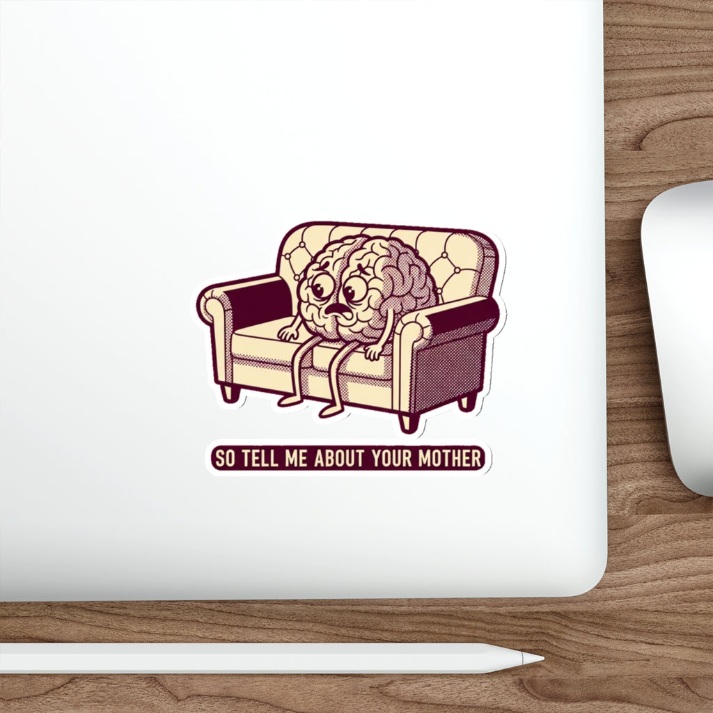 Psychology Student Sticker | Funny Therapist Couch Brain Humor Decal