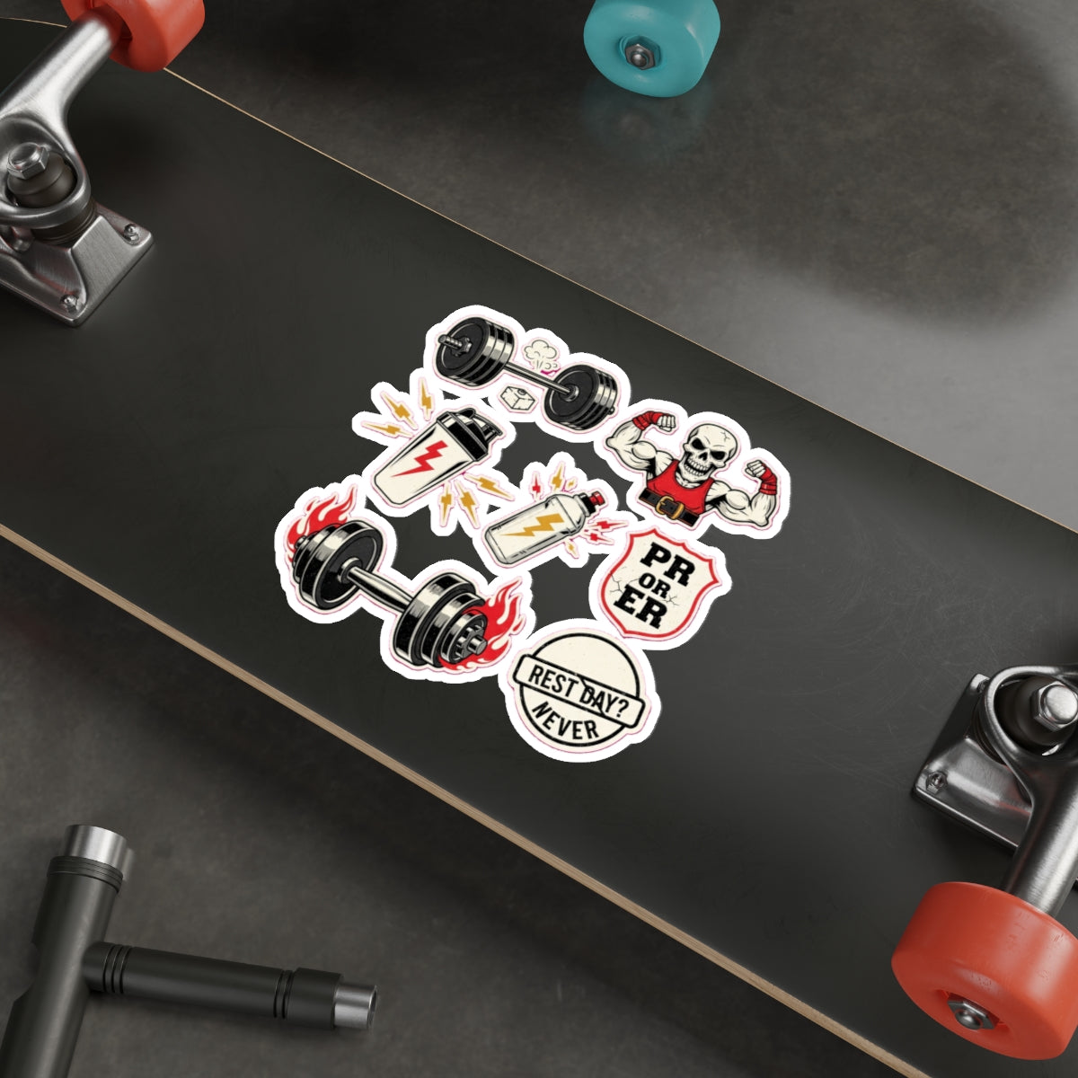 Gym Rat Fitness Sticker Pack | Weightlifting CrossFit Bold Vintage Design