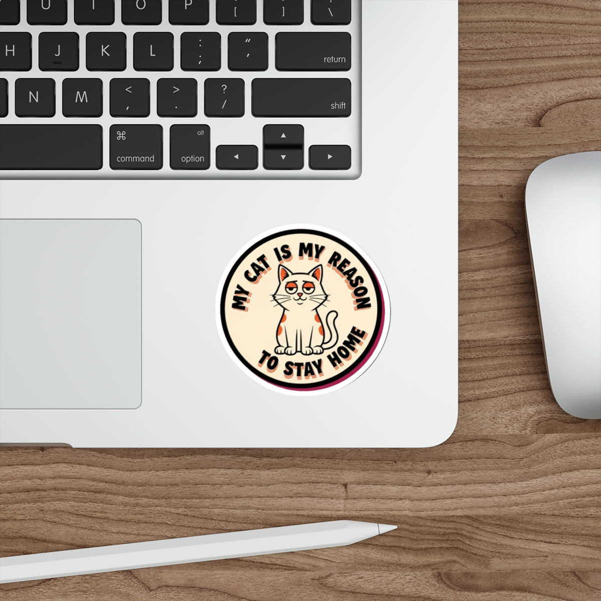 Sarcastic Cat Mom Sticker | Funny Cat Lady Decal | Retro Die-Cut Water Bottle Sticker