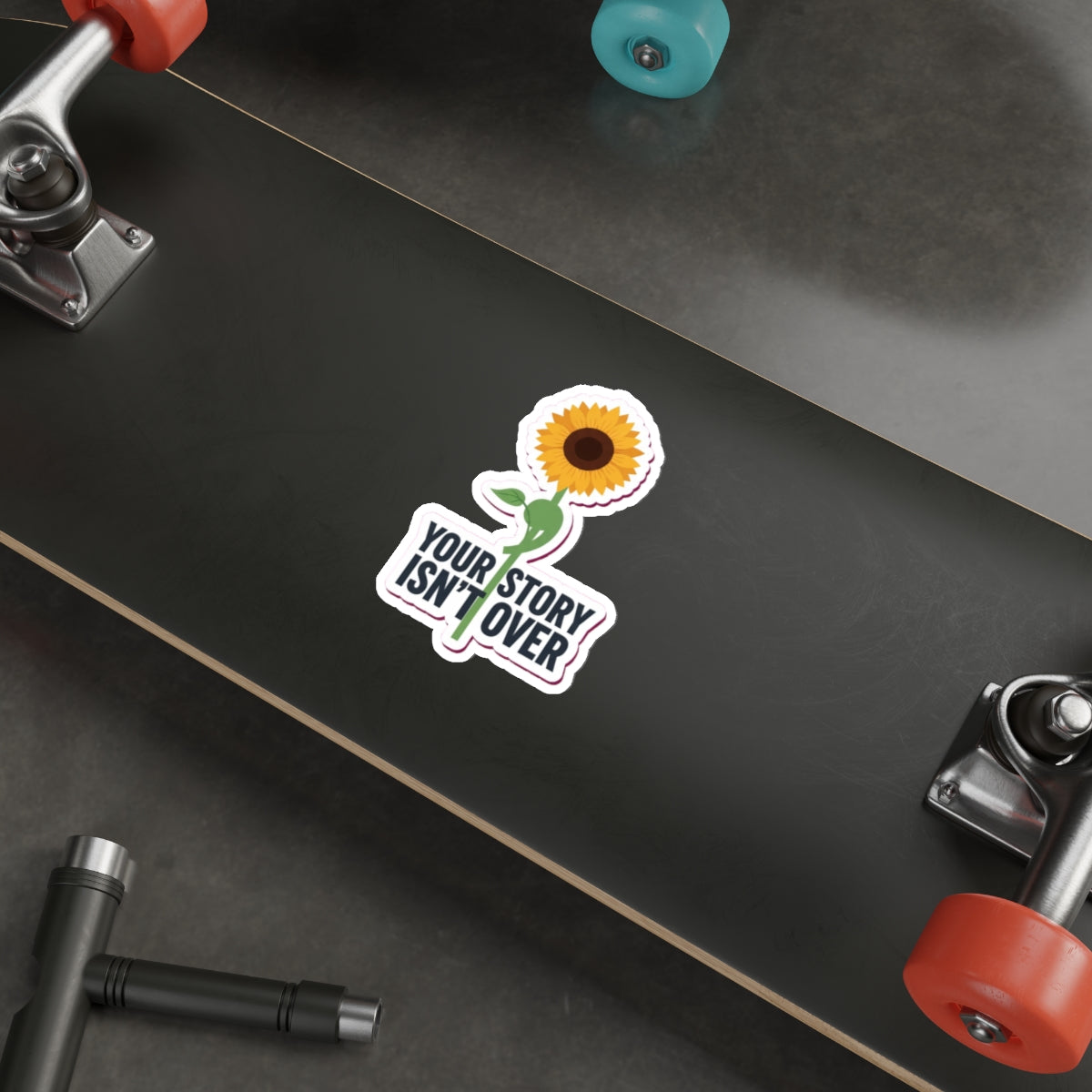Semicolon Sunflower Mental Health Awareness Die-Cut Sticker | Suicide Prevention