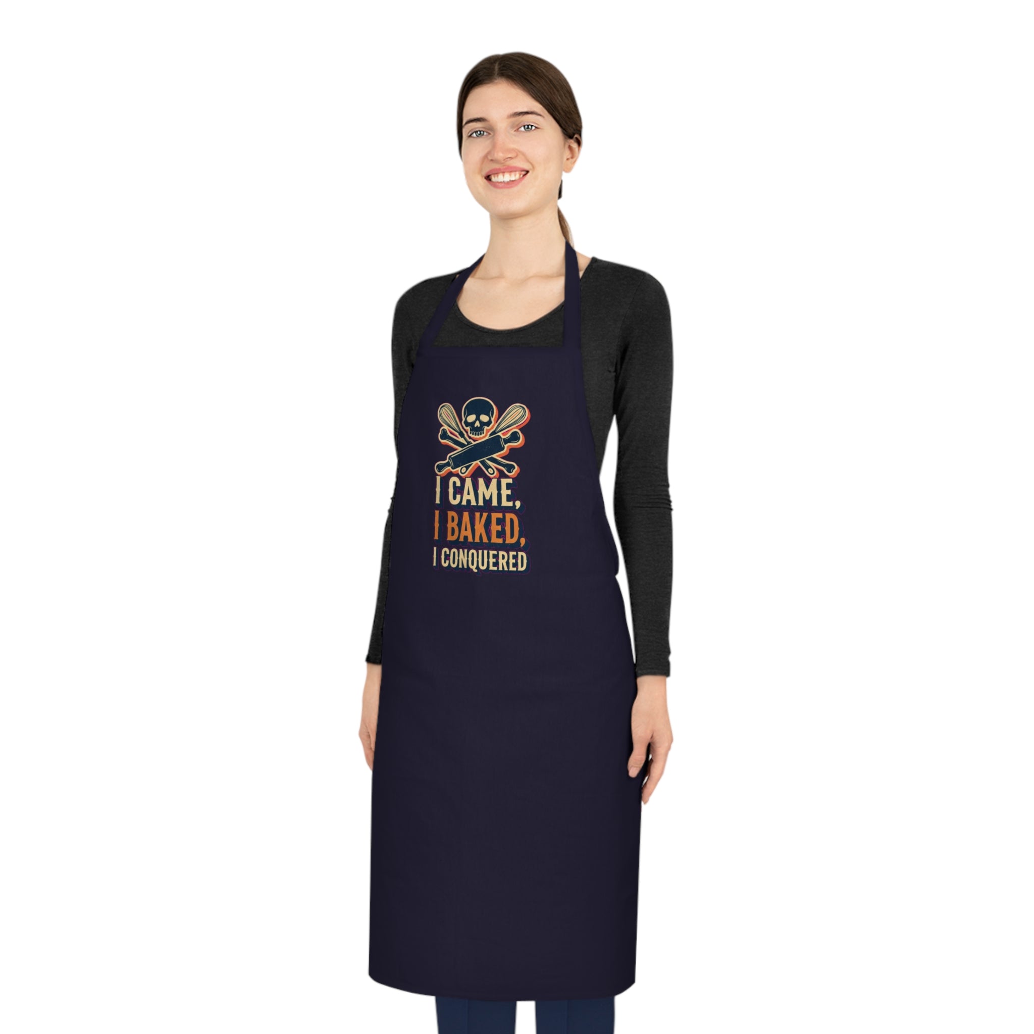 Funny Baker Apron | Dark Humor Baking Lover Gift | Skull Crossbones Design