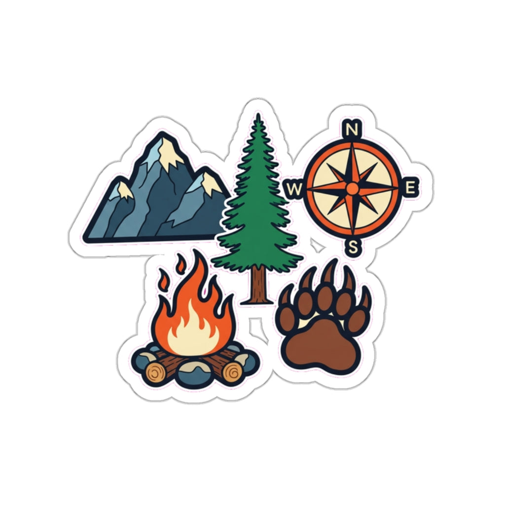 Outdoor Adventure Hiking Sticker Pack | Waterproof Mountain Decals for Water Bottles