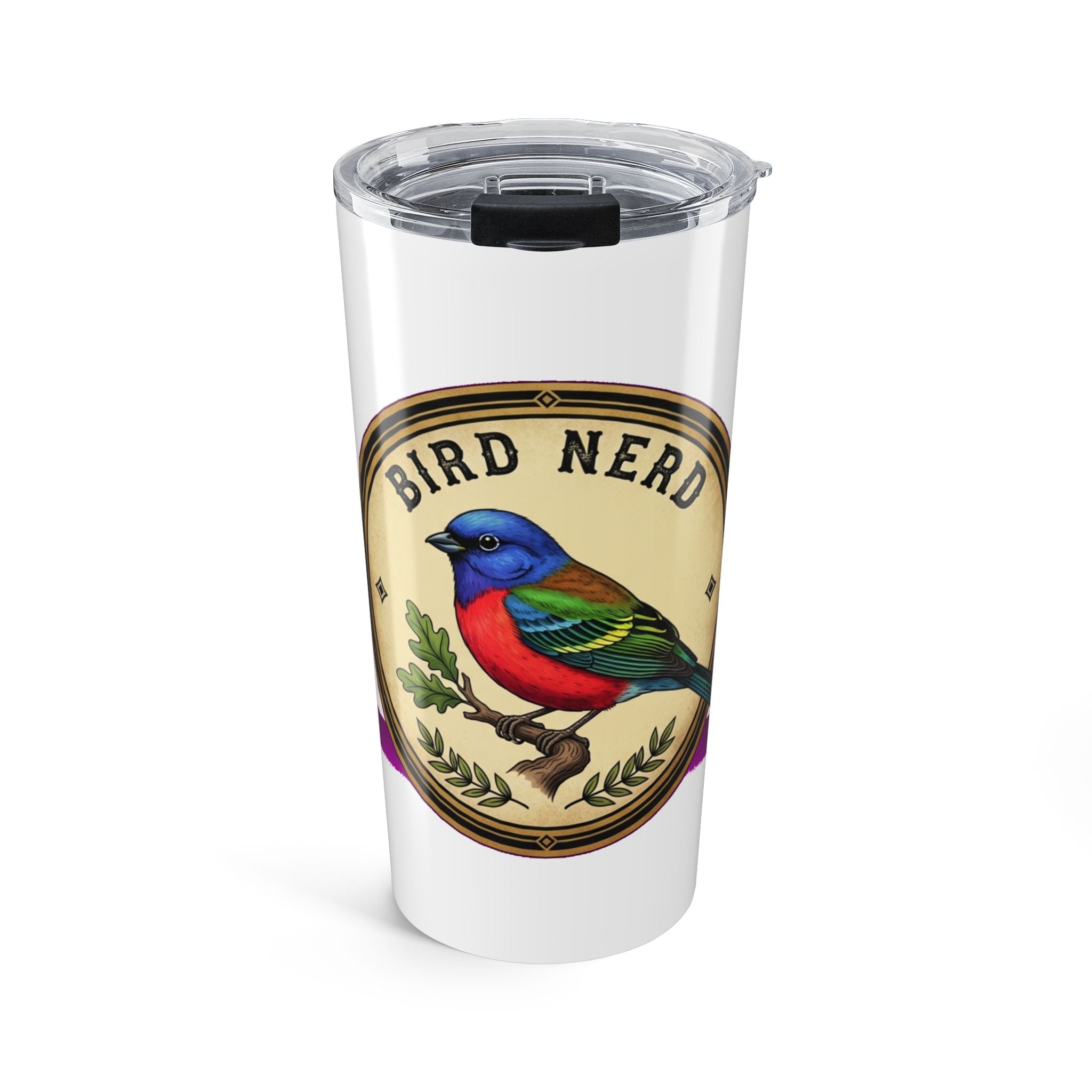 Bird Watcher Tumbler | Vintage Ornithology Badge Design | Birding Nerd Gift Cup
