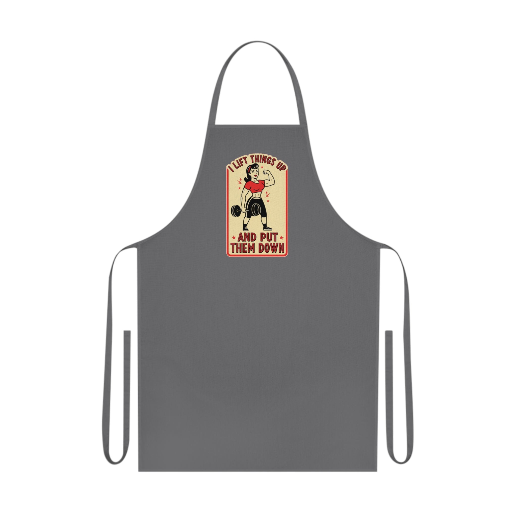 Funny Gym Girl Apron | Retro Weightlifting Dark Humor | Fitness Gift for Women