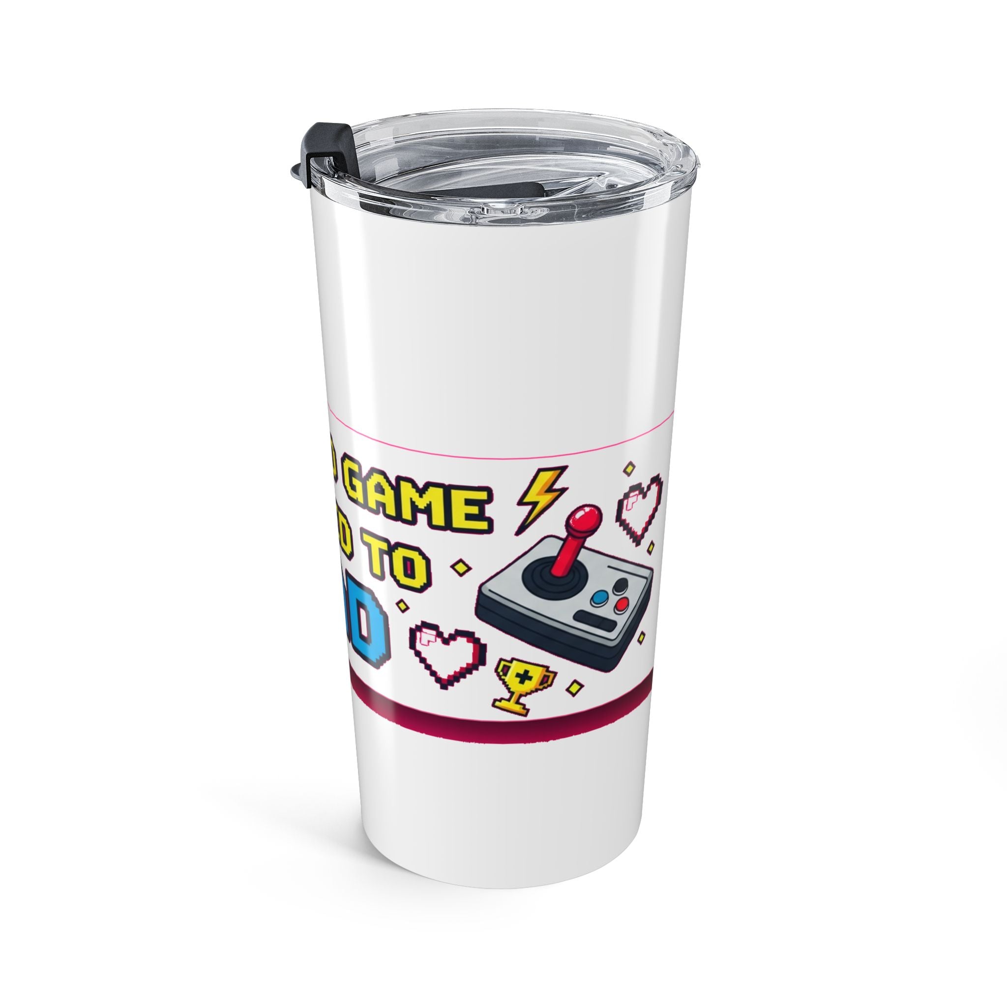 80s Retro Gamer Dad Tumbler - Pixel Art Gaming Gift for Born to Game Fathers