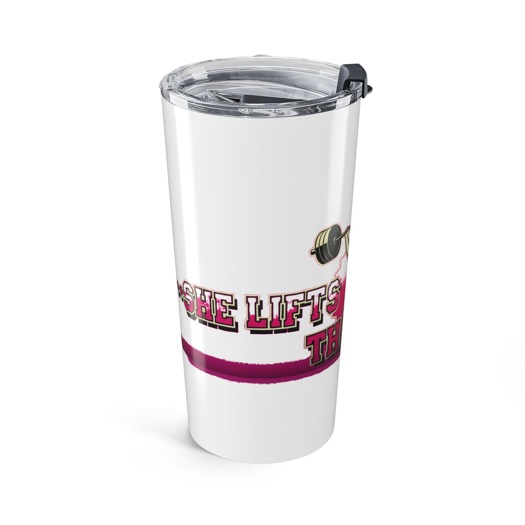 Funny Gym Girl Tumbler | Retro Pinup Weightlifting Women Sarcasm Coffee Cup