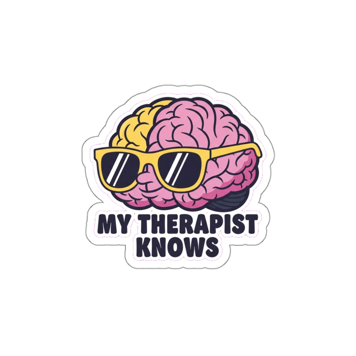 Cool Brain Mental Health Sticker | Anxiety Awareness Decal Retro Vibes