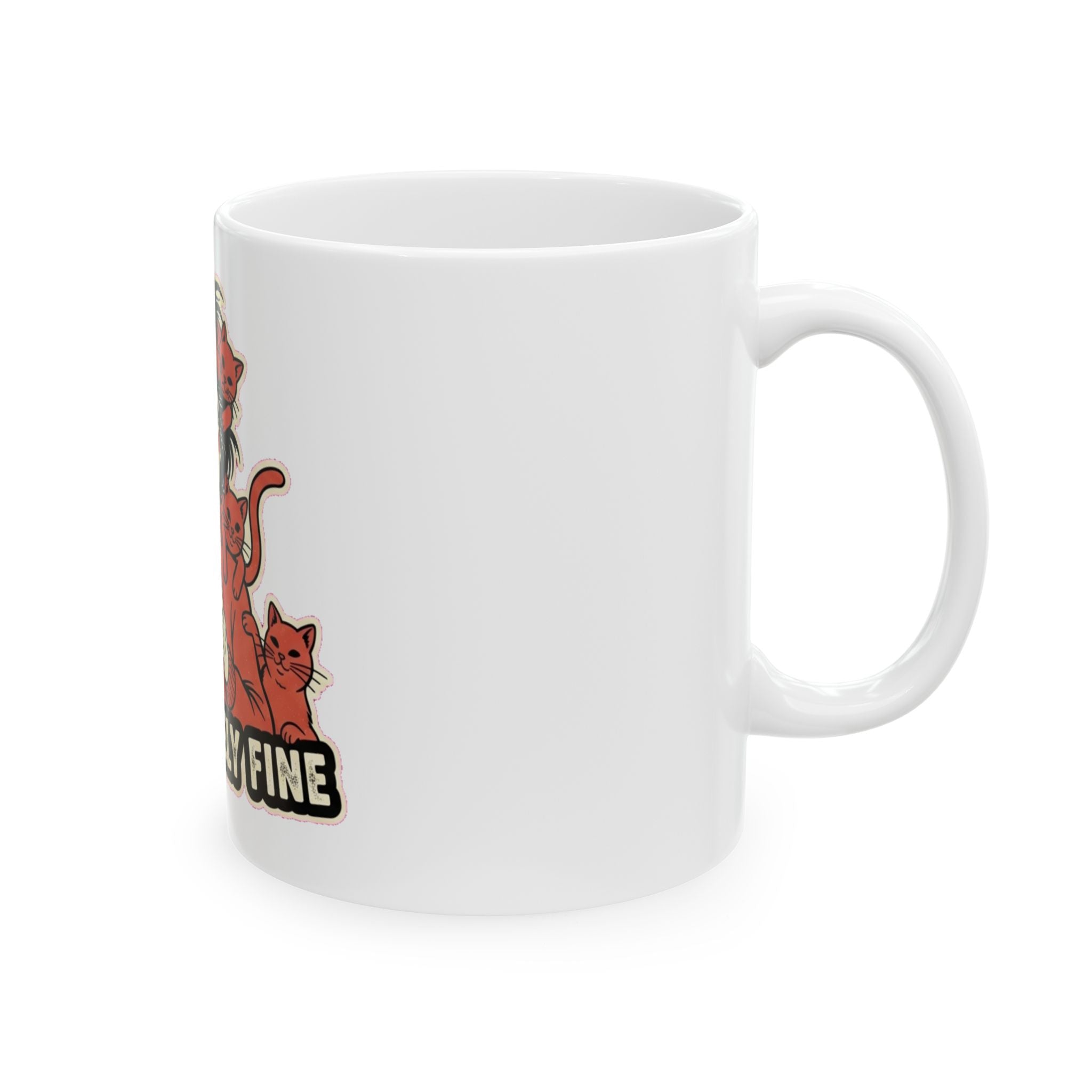 Crazy Cat Lady Coffee Obsessive Mug | Funny Cat Mom Gift | Bold Vintage Cartoon