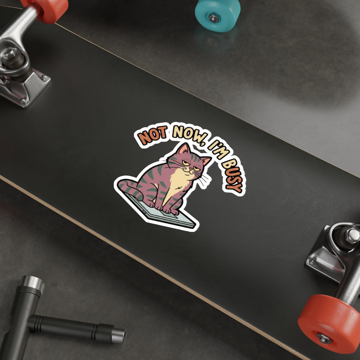 Sarcastic Cat Mom Sticker | Funny Laptop Decal | Retro Cat Lady Vinyl Sticker