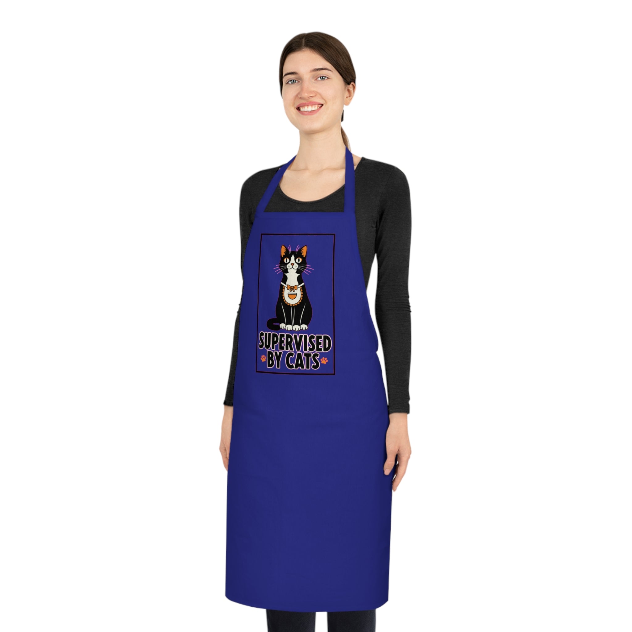 Funny Cat Lady Apron - Retro Black Cat Kitchen Gift for Cat Moms