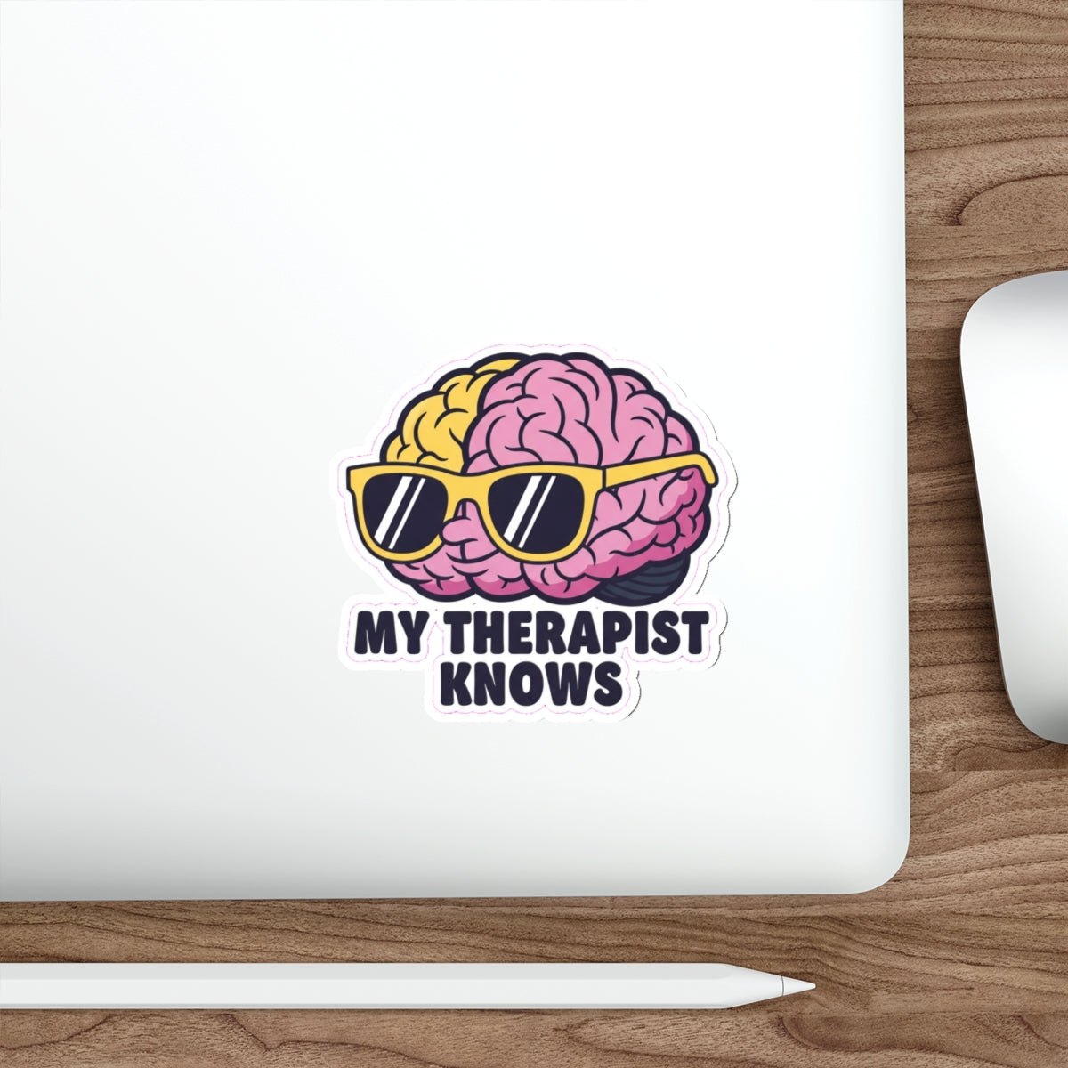 Cool Brain Mental Health Sticker | Anxiety Awareness Decal Retro Vibes
