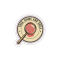 True Crime Junkie Retro Sticker | Magnifying Glass Badge Die-Cut | Murder Podcast Fan Gift