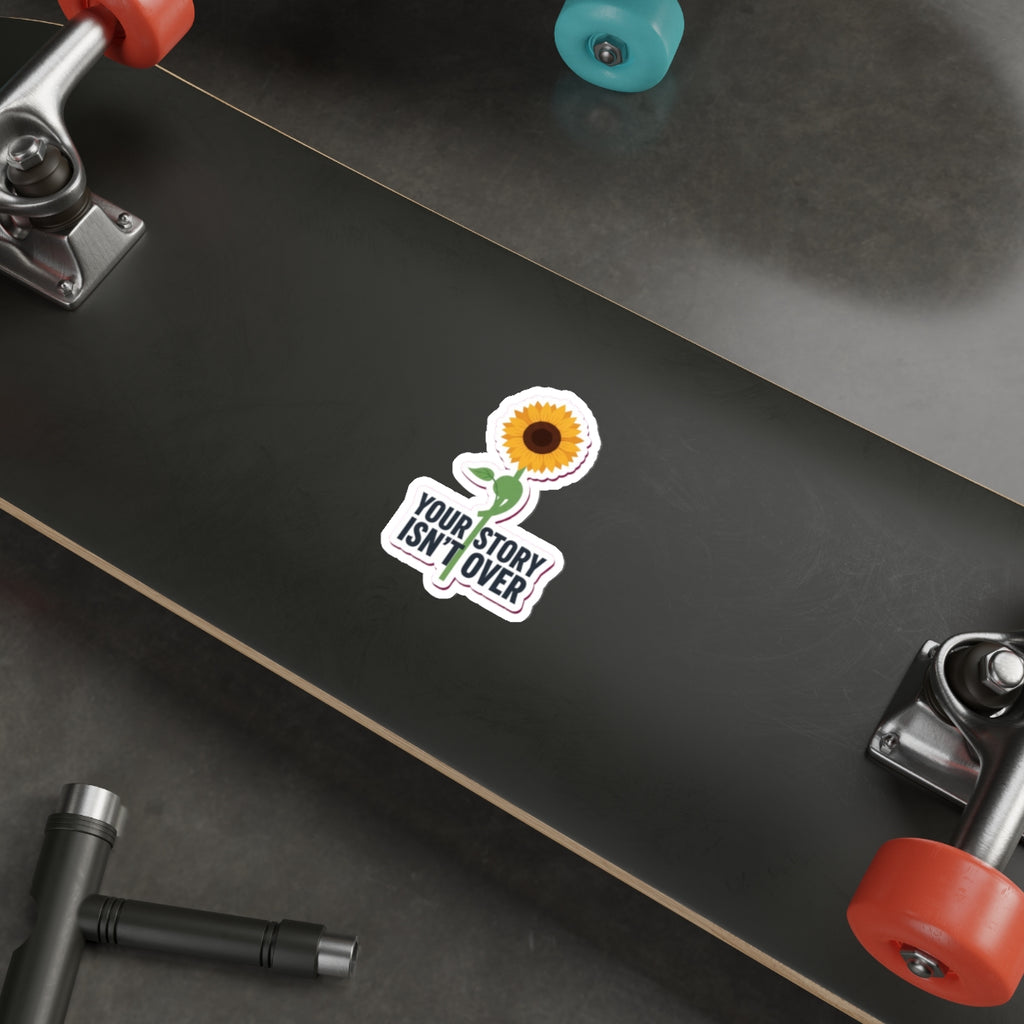 Semicolon Sunflower Mental Health Awareness Die-Cut Sticker | Suicide Prevention