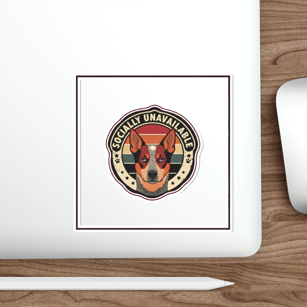 Anti-Social Dog Mom Red Heeler Sticker | Funny Australian Cattle Dog Decal
