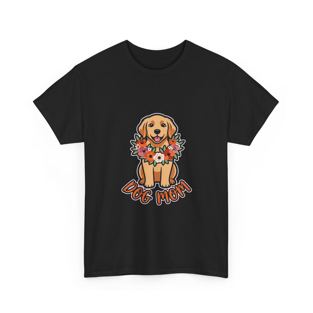 Dog Mom T-Shirt | Golden Retriever Floral Wreath Unisex Tee