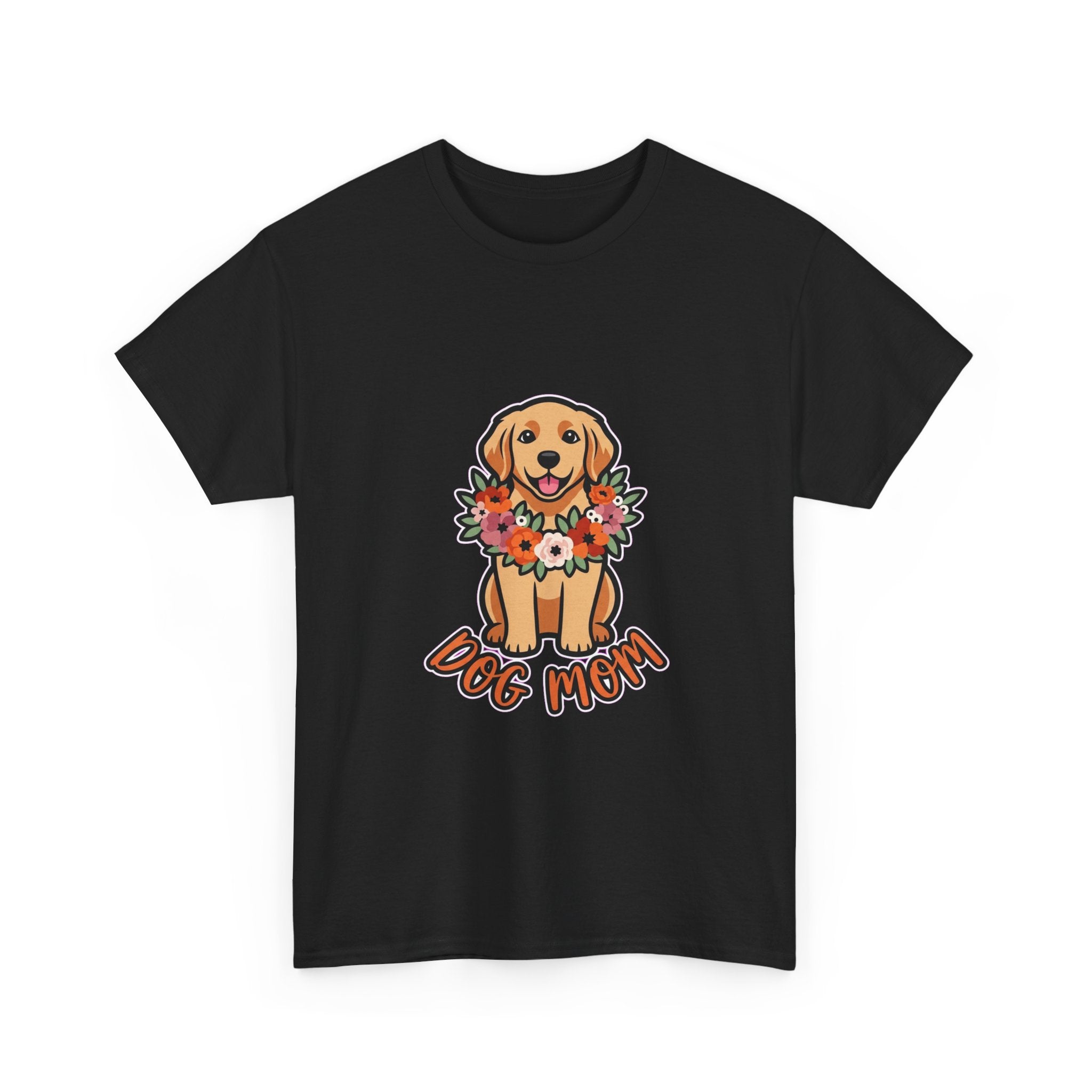 Dog Mom T-Shirt | Golden Retriever Floral Wreath Unisex Tee