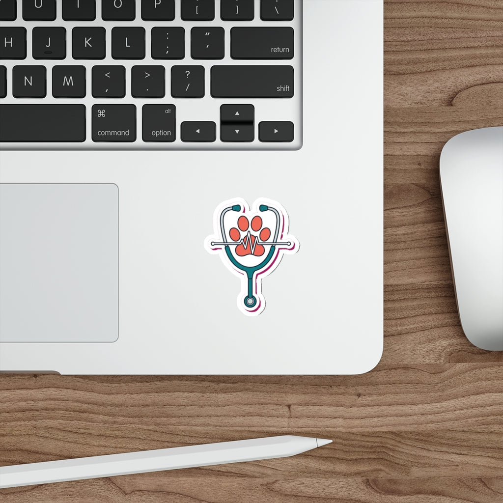 Vet Tech Pride Die-Cut Sticker | Veterinary Technician Gift | Stethoscope Paw Print
