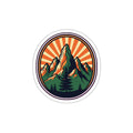 Vintage National Park Hiking Sticker | Mountain Pine Tree Retro Outdoor Adventure Decal