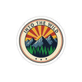 Retro National Park Hiking Sticker | Vintage Mountain Pine Trees Die-Cut