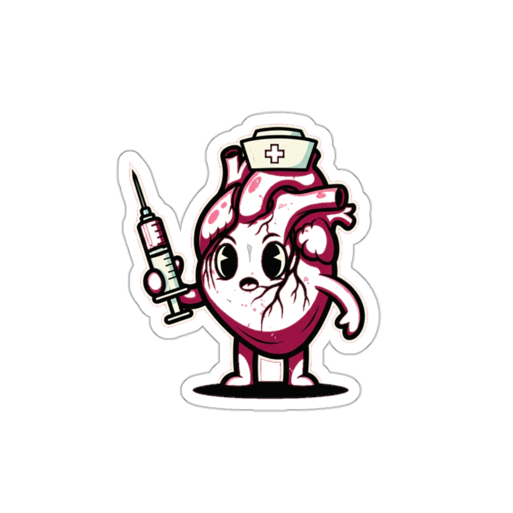 Nurse Heart Sticker | Medical Dark Humor | ICU Healthcare Worker Gift