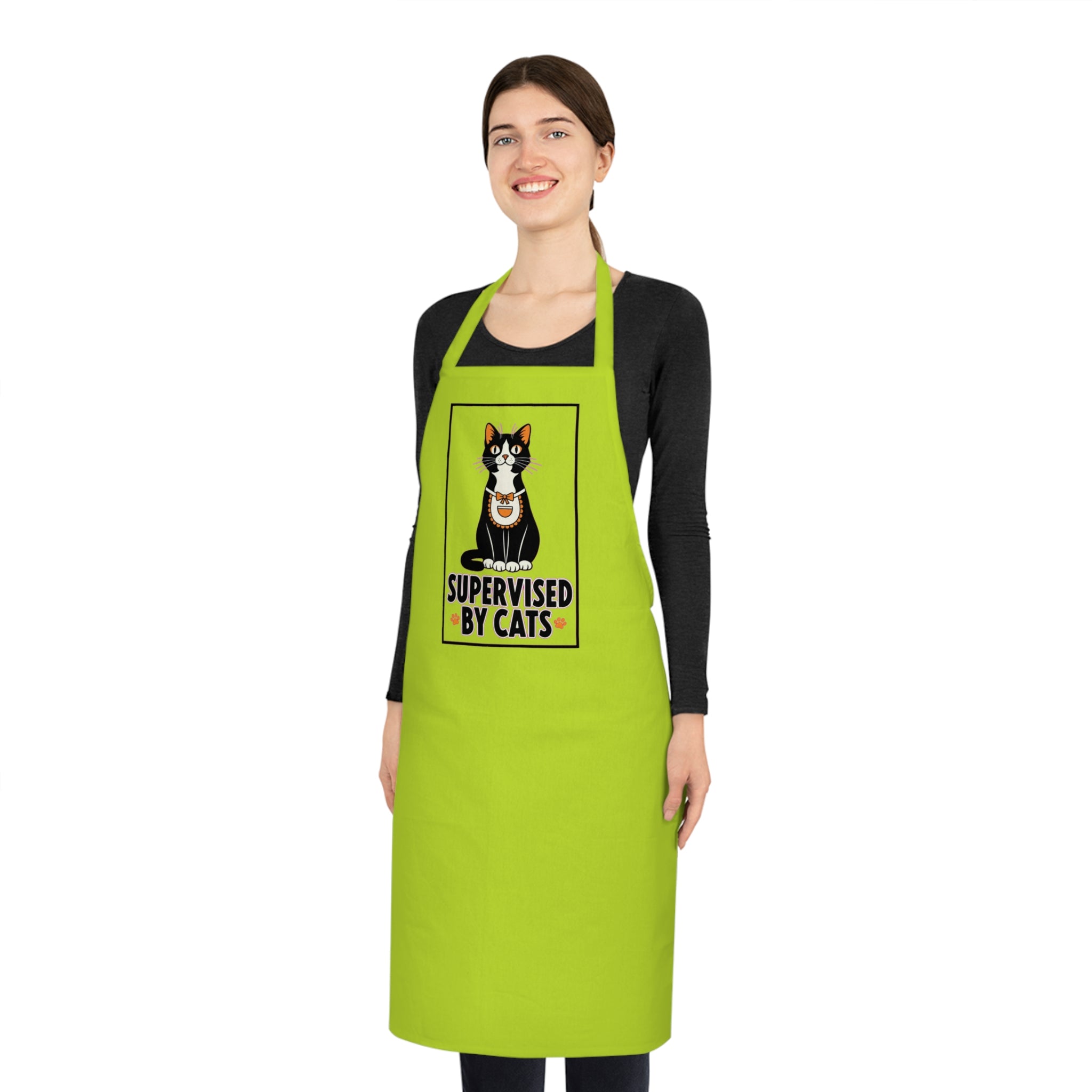 Funny Cat Lady Apron - Retro Black Cat Kitchen Gift for Cat Moms