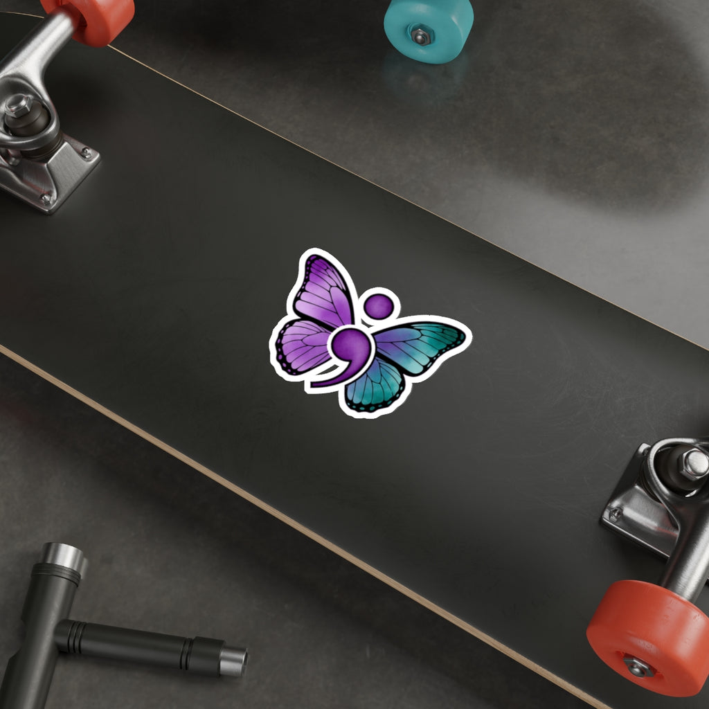 Semicolon Butterfly Mental Health Sticker | Suicide Prevention Awareness Decal