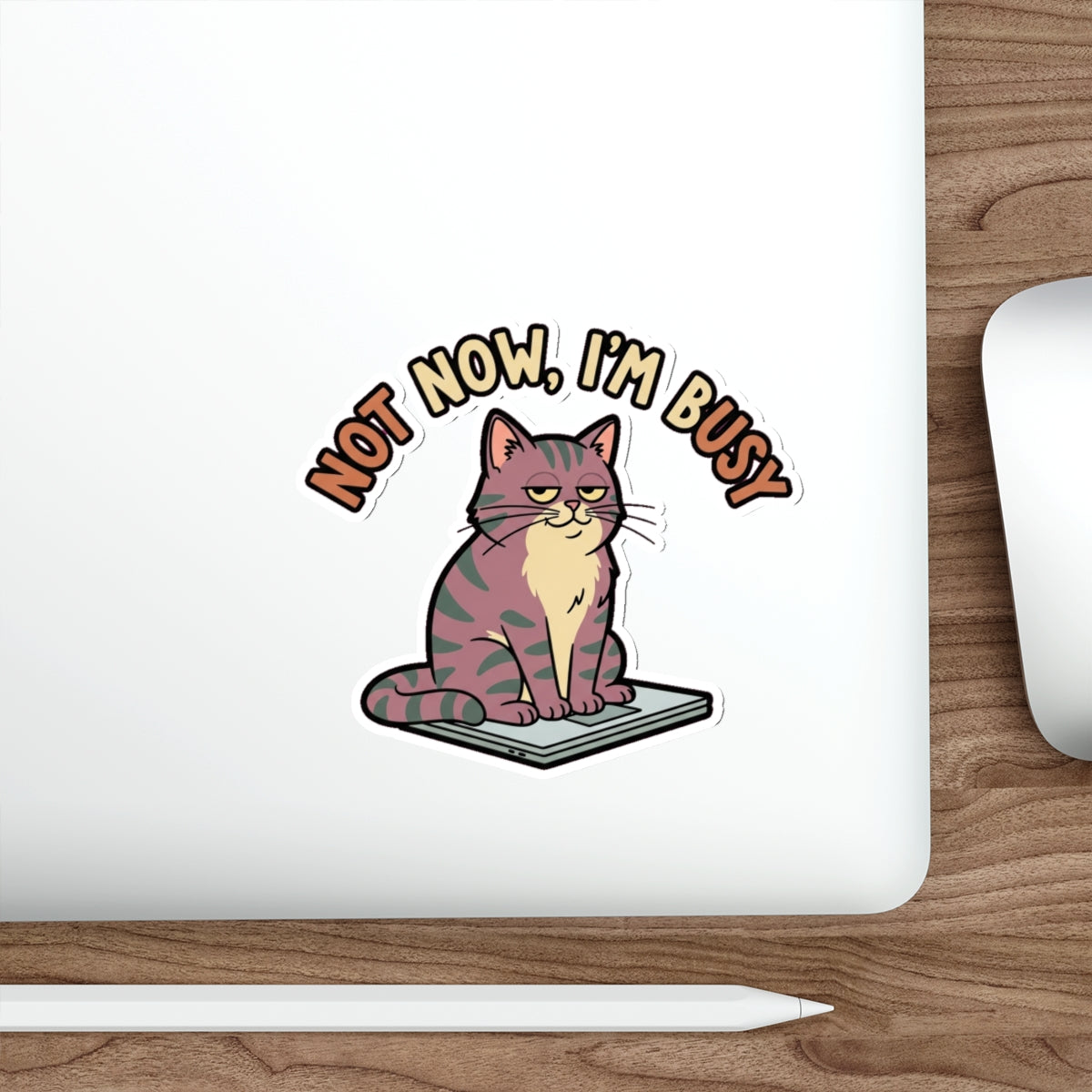 Sarcastic Cat Mom Sticker | Funny Laptop Decal | Retro Cat Lady Vinyl Sticker