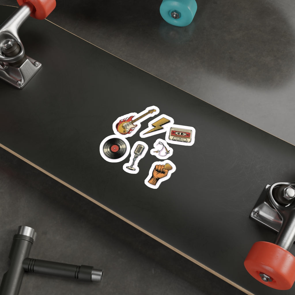 Vintage Rock Music Die-Cut Sticker Pack | Retro Band Laptop Stickers