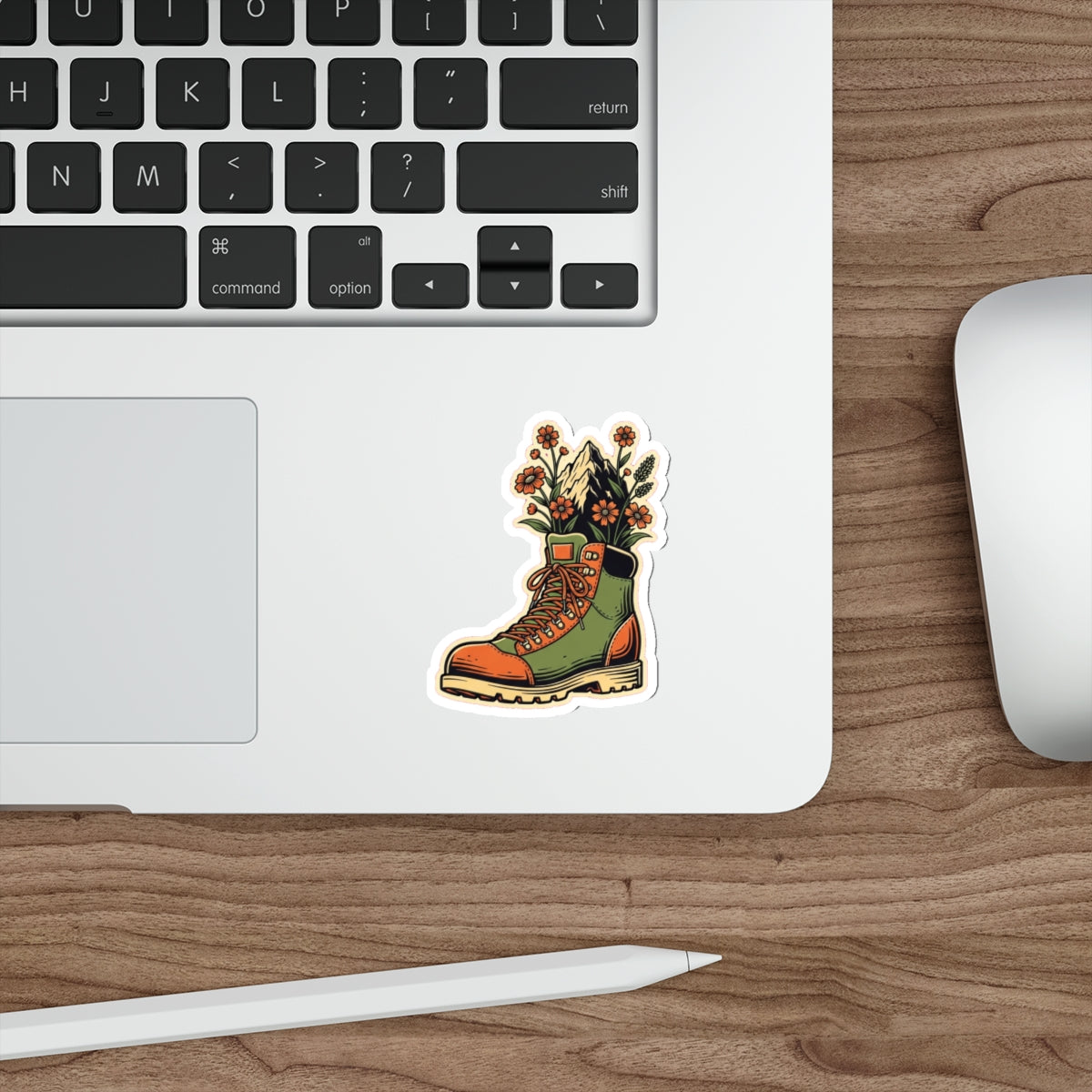 Retro Hiking Boot Die-Cut Sticker | Trail Running Adventure Decal