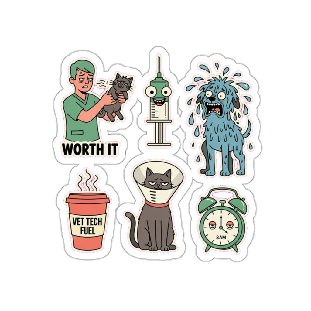 Vet Tech Dark Humor Sticker Pack | Funny Veterinary Technician Decals