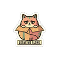 Introverted Cat Person Sticker - Grumpy Box Cat Decal for Laptop