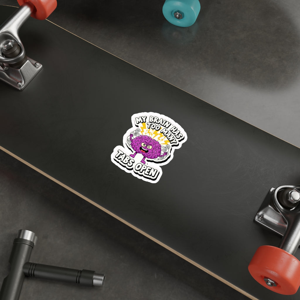 Frazzled Brain ADHD Sticker | Neurodiversity Humor Die-Cut Decal