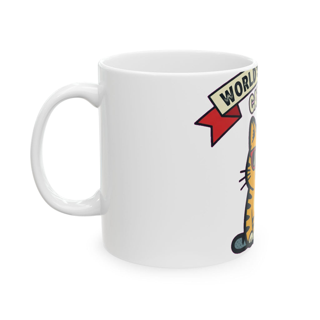 Cat Dad Retro Mug - Funny 1970s Tabby Coffee Cup for Cat Lovers