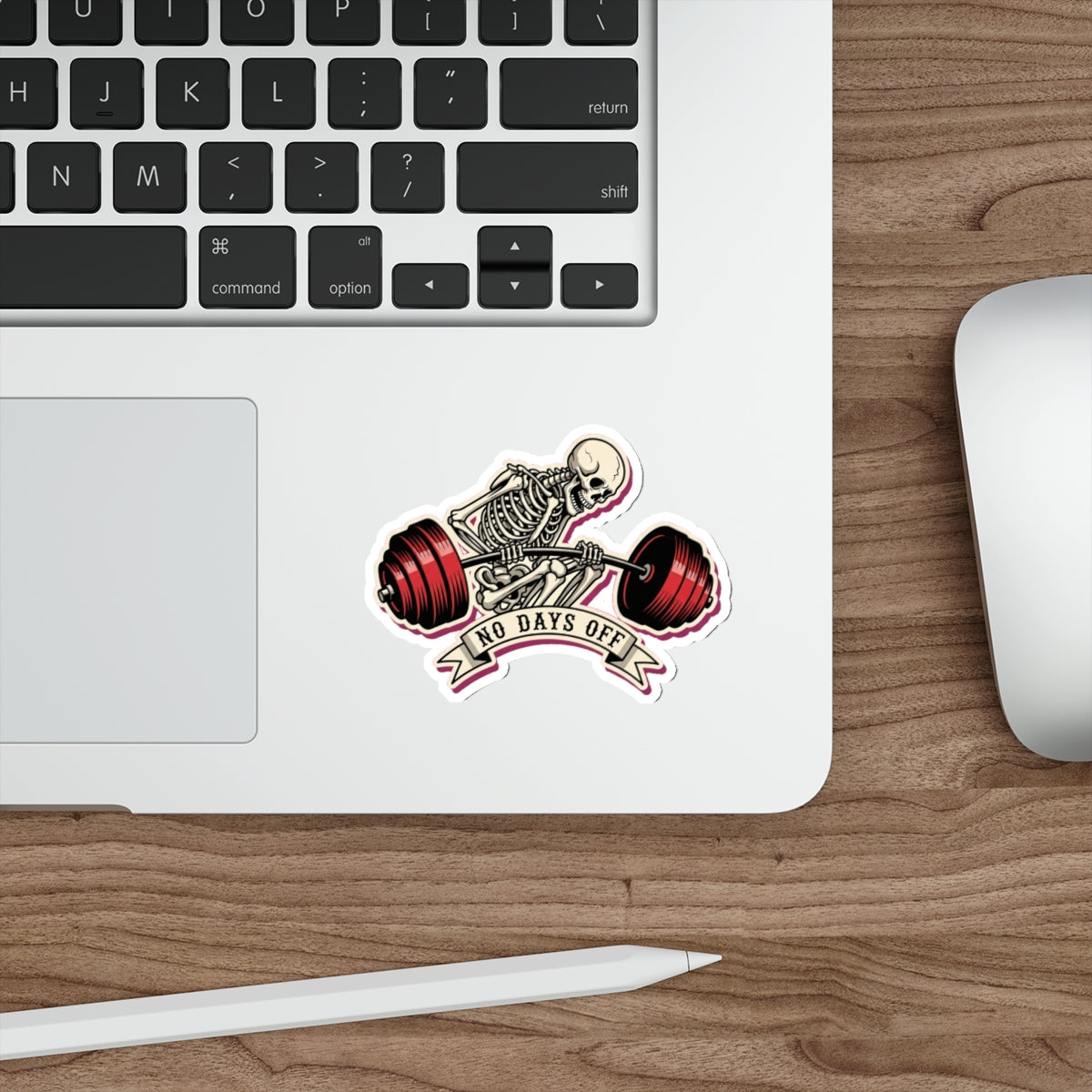 Skeleton Deadlift Sticker | Vintage Tattoo Flash Gym Rat Decal