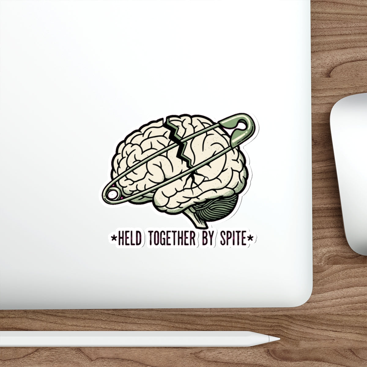 Mental Health Warrior Brain Sticker | Anxiety Depression ADHD Dark Humor Decal