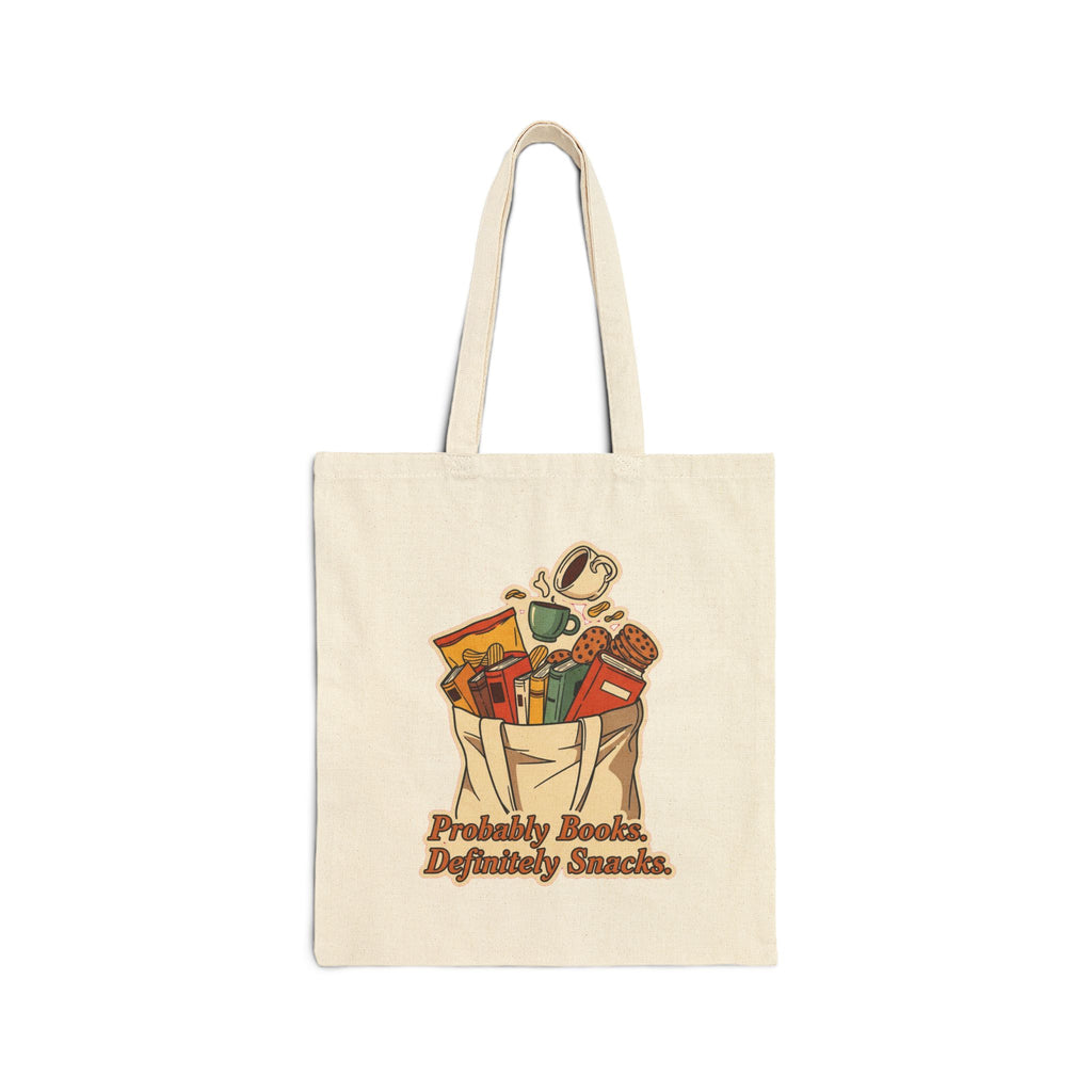 Funny Book Tote Bag for Readers & Snack Addicts - Bookworm Gift