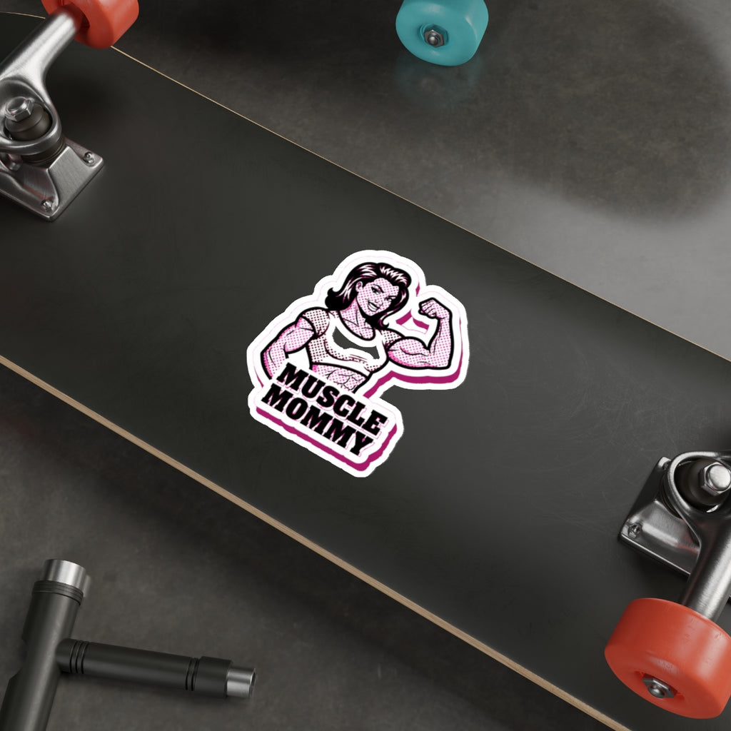 Muscle Mommy Gym Rat Die-Cut Sticker | Retro Pop Art Fitness Sticker