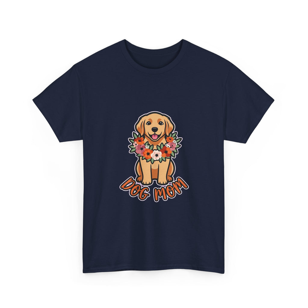 Dog Mom T-Shirt | Golden Retriever Floral Wreath Unisex Tee