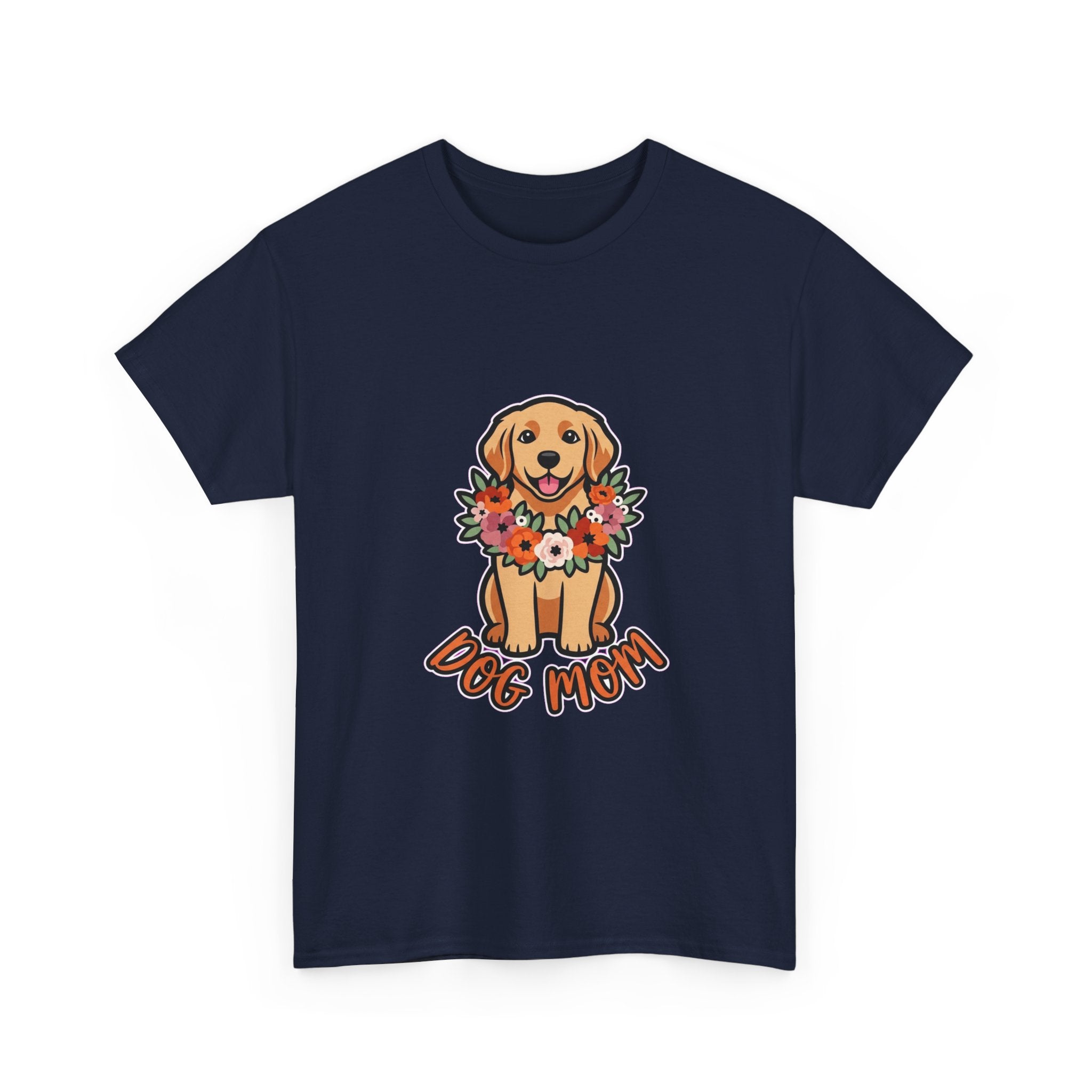 Dog Mom T-Shirt | Golden Retriever Floral Wreath Unisex Tee