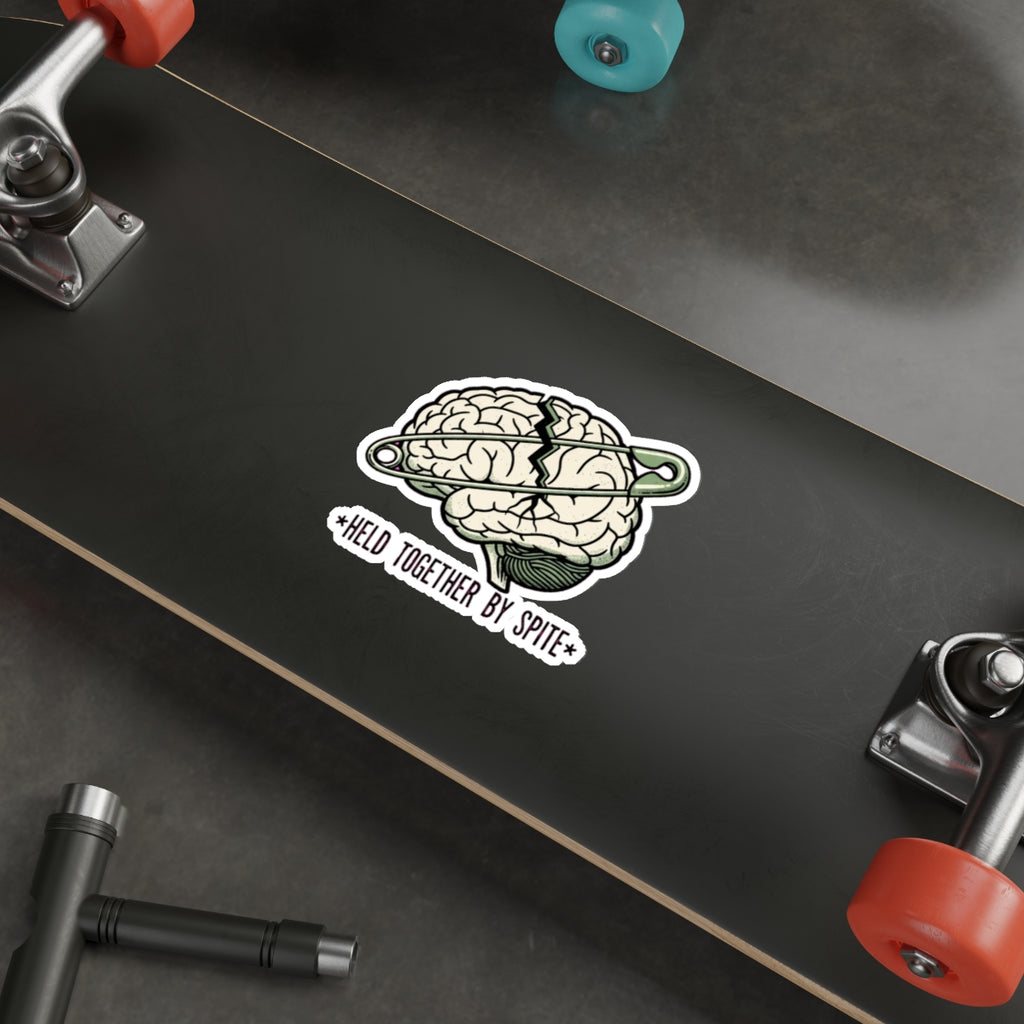 Mental Health Warrior Brain Sticker | Anxiety Depression ADHD Dark Humor Decal